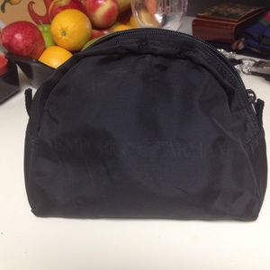 ARMANI 90's Black Logo Toiletry Cosmetic Bag